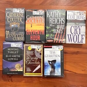 Lot of 7 Suspense/Thriller Female Authors Audiobooks (Cassettes) New/Sealed